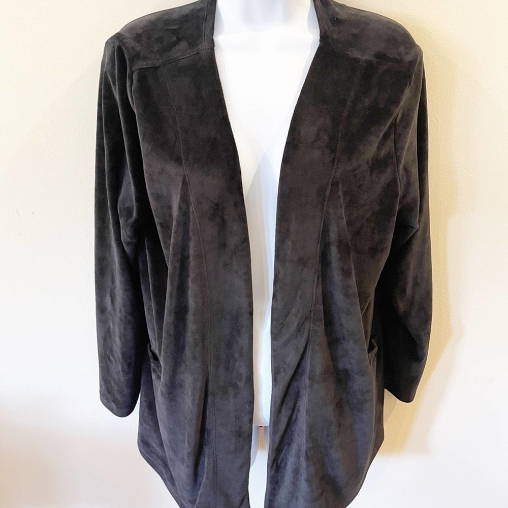 Soft Surroundings Soft Open Cardigan Black Large